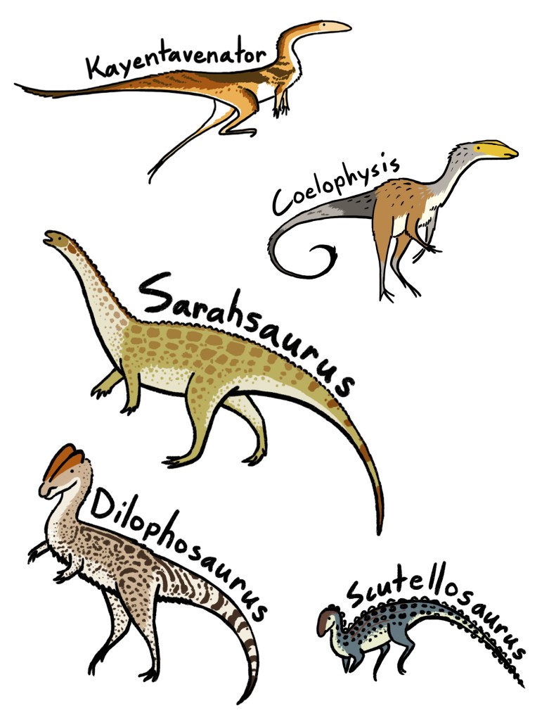 Kayenta Formation dinosaurs I drew in 2020