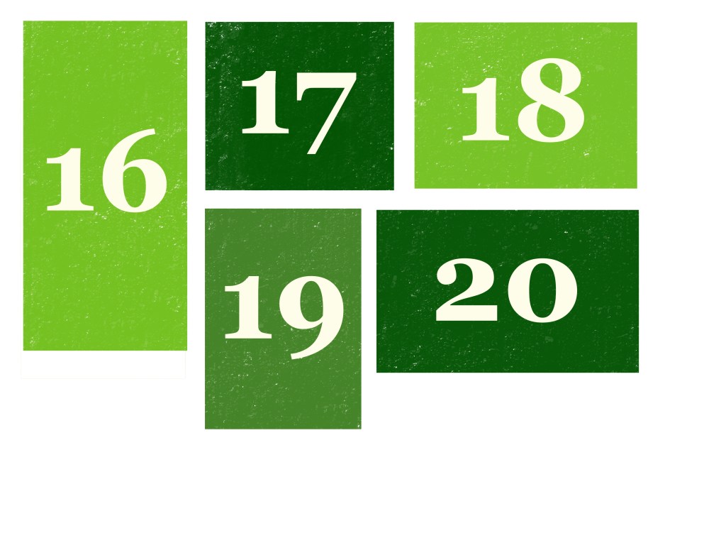 Days 16-20 of the count down